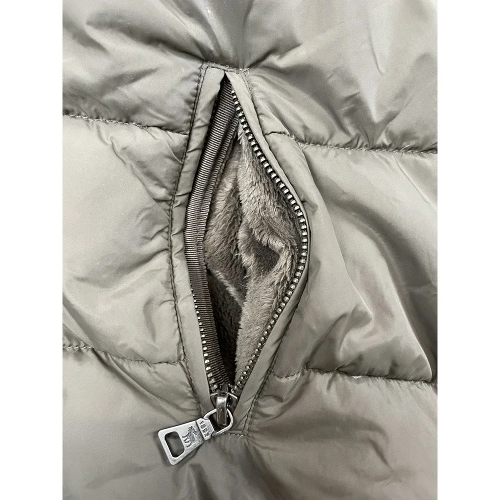 Vintage Abercrombie &‎ Fitch Down Puffer Vest Small Green Brown AS IS Zipper